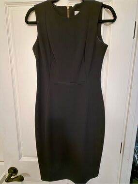 Calvin Klein Black Sleeveless Midi Sheath Dress